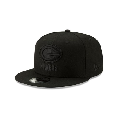 Green Bay Packers Gorra | New Era NFL Basic Black On Black 9fifty Snapback Cap Mexico - Negros